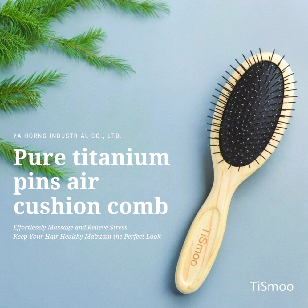 Titanium cypress wood hairbrush